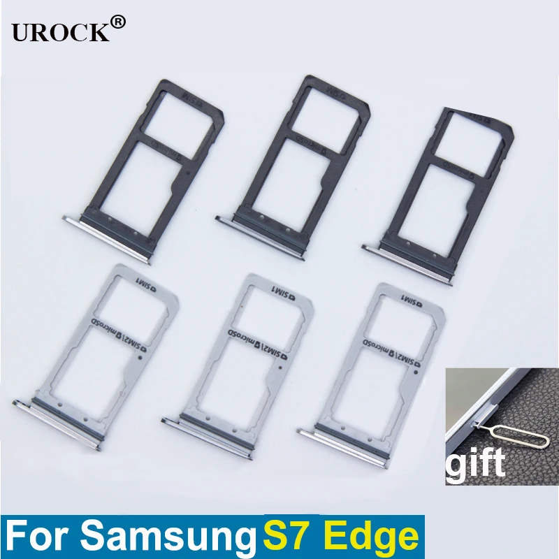 Металлический пластиковый держатель для карт Urock Single/Dual Nano Sim Samsung Galaxy S7 edge G935 G935F