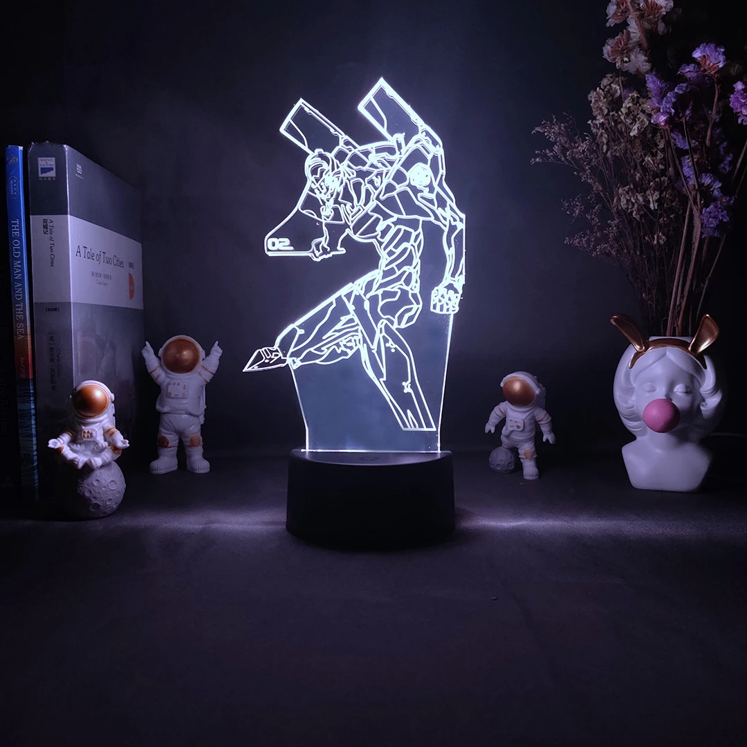 EVA-02 светильник вверх акриловая модель из ЭВА с аниме RGB ночник USB Отаку игровая