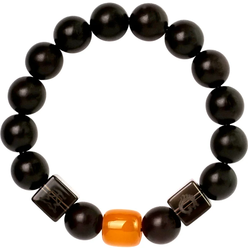 Браслет-талисман женский и мужской из красного сандалового дерева с маленькими