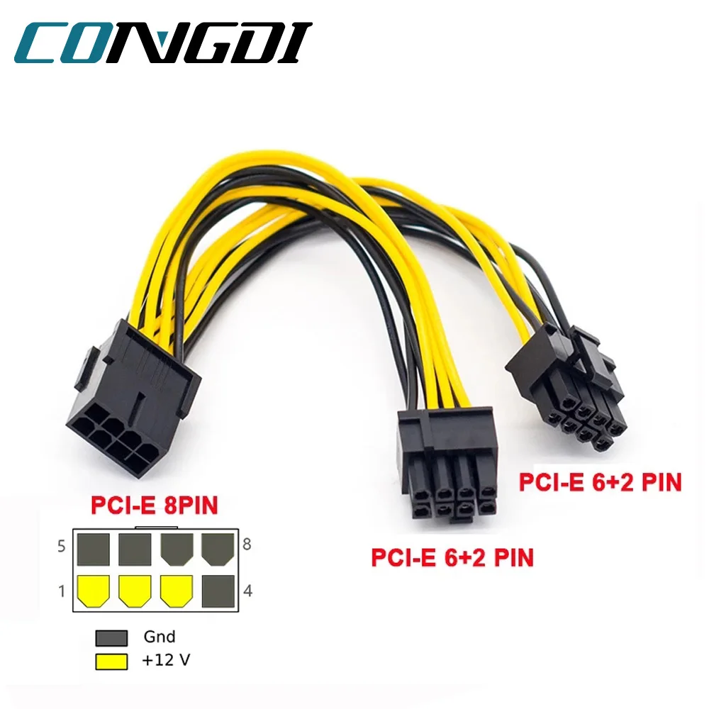 PCI Express 8 Pin на Dual (6 + 2) PCIE кабель питания VGA Графическая Видеокарта адаптер GPU