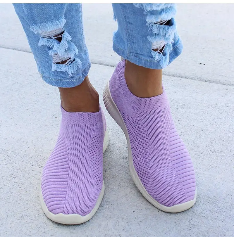 

Large Size Summer Lightweight Sneakers Sock Woman Running Shoes Women Sport Shoes Woman Sports Shoes Women Purple Gym GMB-0220