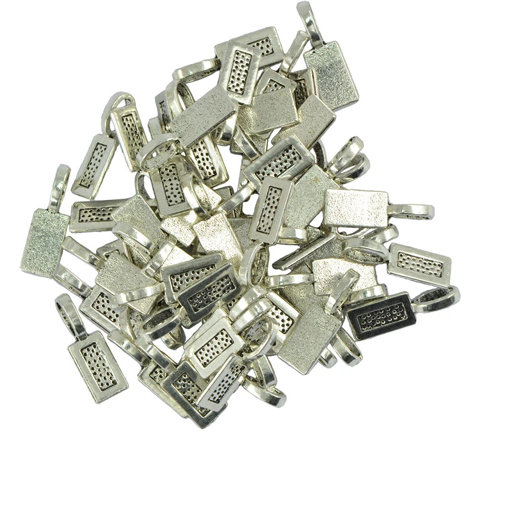 50 Pieces/ Lot Vintage Blank Bezel Rectangle Glue On Bails Pendant Cabochon DIY Crafts Findings | Украшения и аксессуары