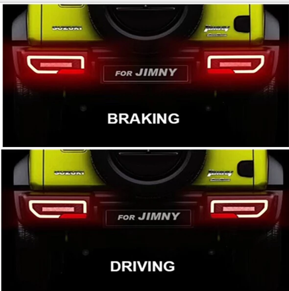 Для suzuki jimny стиль светодиодный задний фонарь 1 пара цена красный и черный цвет с DRL JIMNY запчасти