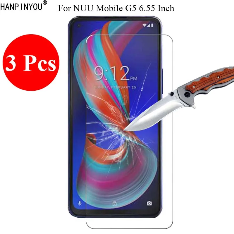

Новое закаленное стекло 3 шт./лот 9H 2.5D, Защита экрана для NUU Mobile G5, защитная пленка 6,55 дюйма + инструменты для очистки