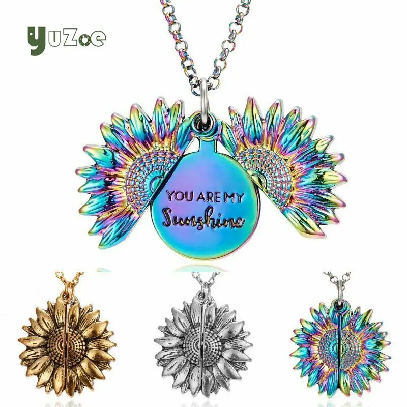 YUZOE модный персонализированный подсолнечник подвеска ожерелье для женщин|Шармы|