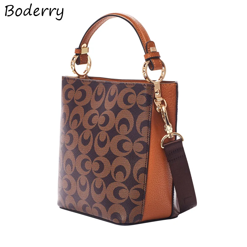 Boderry винтажная женская сумка из ПВХ кожи на одно плечо Диагональная Сумка новинка