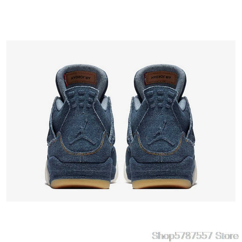 

Nike Air Jordan 4 Denim AJ4 Breathable Men New Authentic Basket Ball Sports Shoes Baskets size40 46