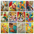 Алмазная 5D картина сделай сам, искусство, женщина, стиль Пикассо, полная стразы, мозаика, вышивка, ретро, домашнее украшение для стен, картина 2021 Новинка