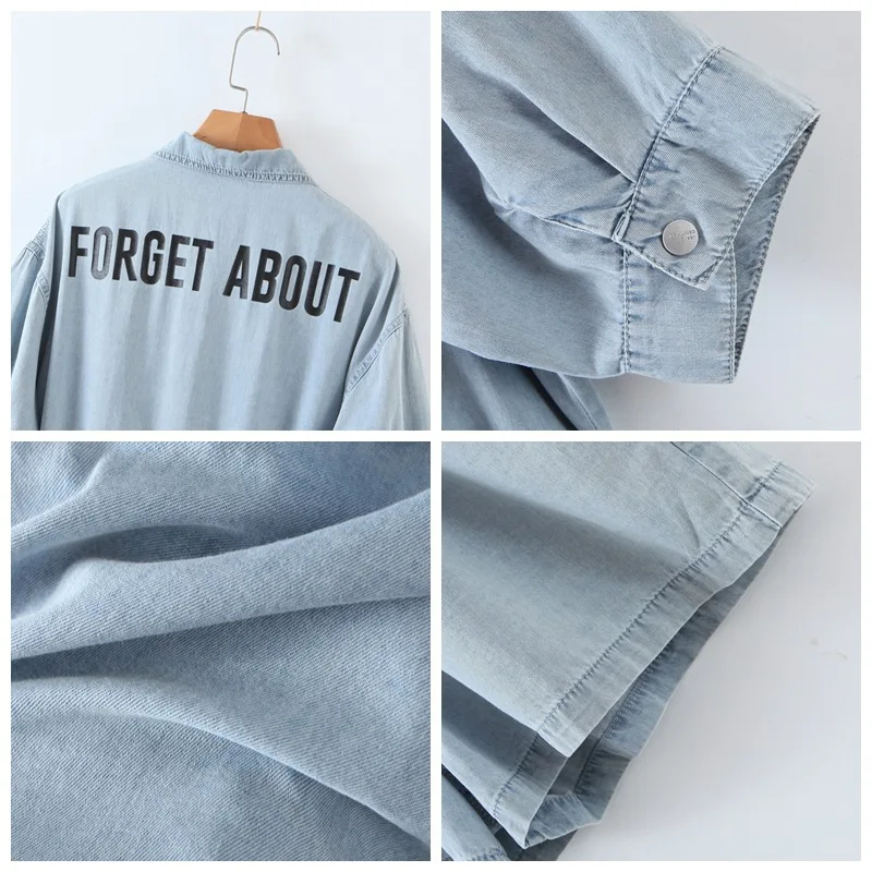 

Summer 2021 Women's Playsuits Oversized Ladies Clothes Short Sleeve Drawstring Waist Printed Wash Denim Plus Size Rompers N8051