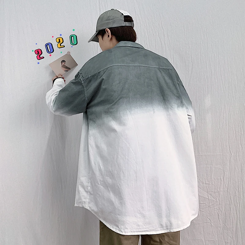 Рубашка с принтом тай дай корейская мода новинка на лето хлопковая свободная