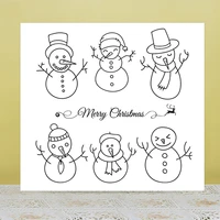 azsg happy christmas snowman clear stampsseals for diy scrapbookingcard makingalbum decorative silicone stamp crafts