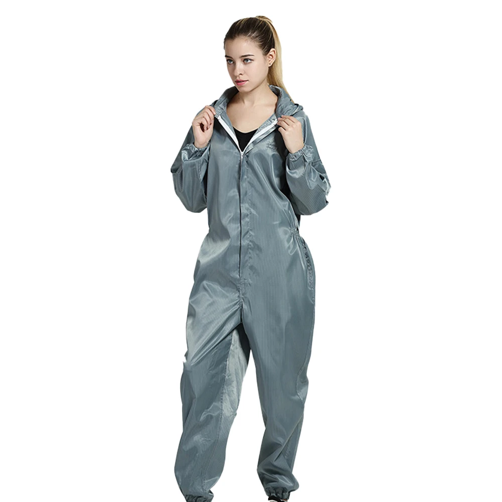 

Unisex Workshop Uniform Hooded Coverall Anti-static Dustproof Work Suit Protective Clothing Isolation Clean Safety Clothes