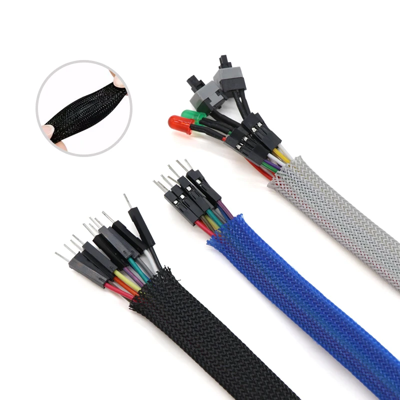 

1M 2 4 6 8 10 12 14 16 18 20 25 30 40 mm High Density PET Braided Expandable Sleeve Wire Wrap Insulated Nylon Protector Sheath