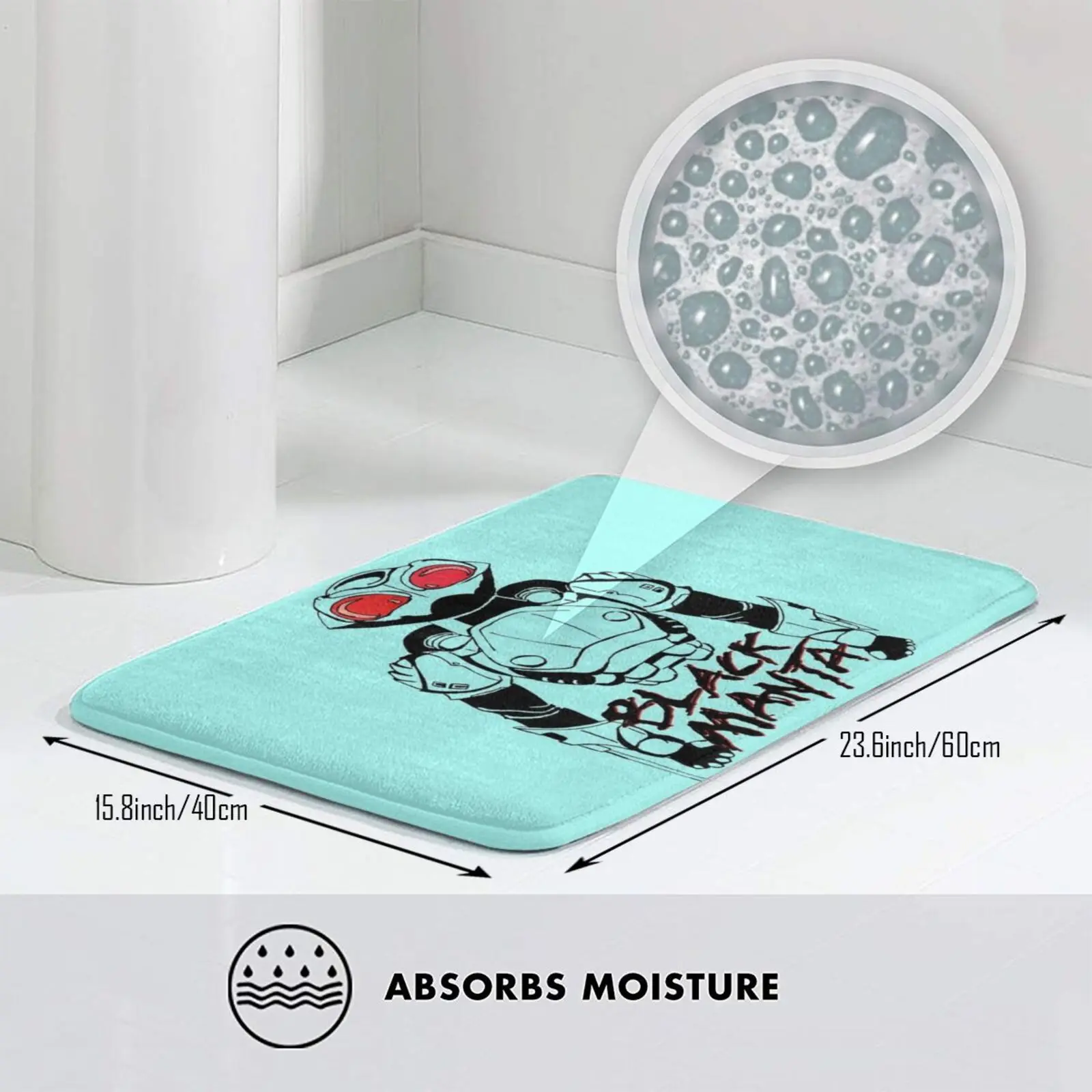 Черный коврик Manta Противоскользящий коврики для пола спальни черный Aquaman Ace20xd6