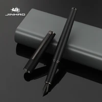 jinhao black metal fountain pen titanium black f nib beautiful texture excellent writing gift for business office