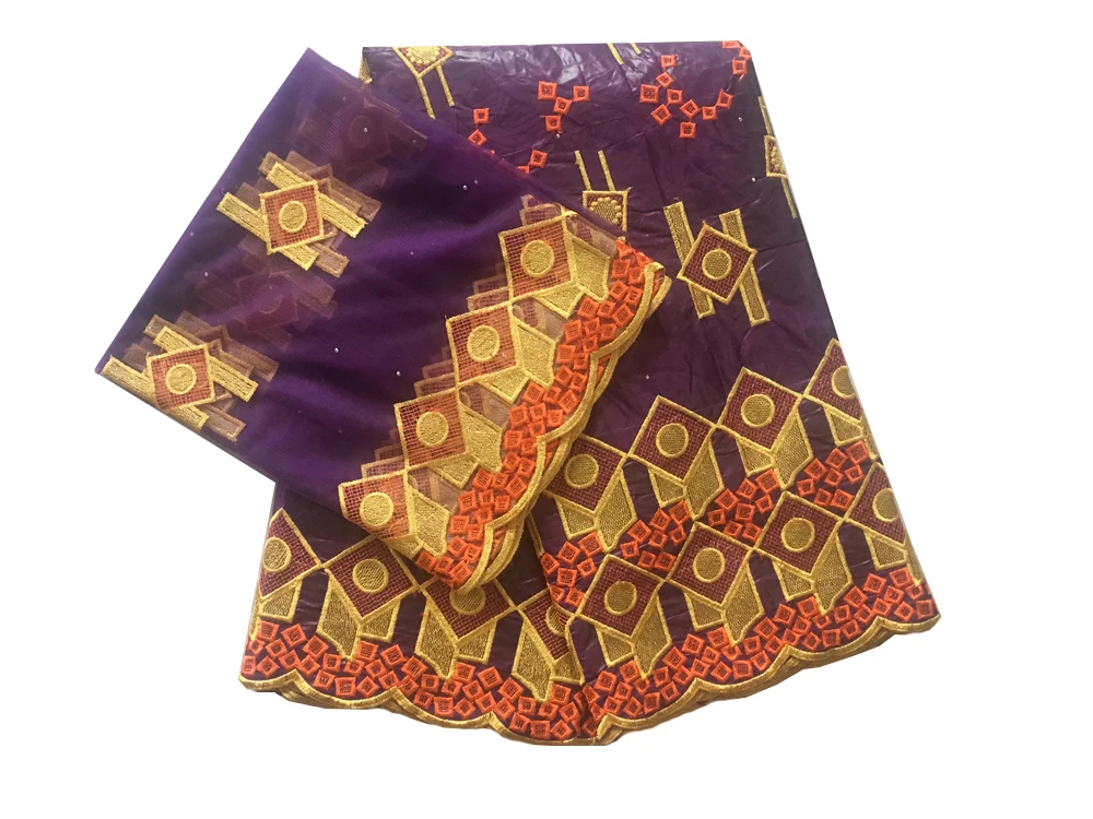 Четырехцветные богатые ткани Bazin для нигерийских свадеб швейцарская вуаль