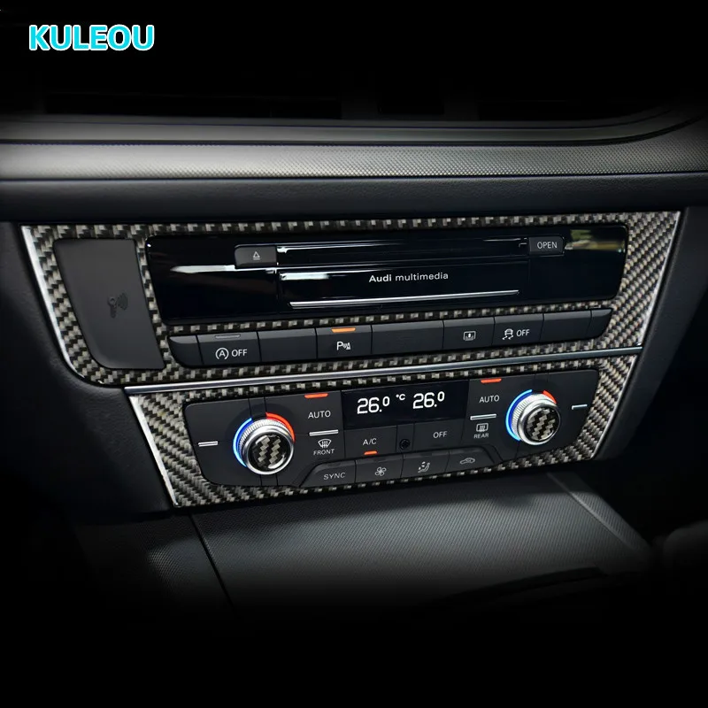 

Аксессуары для Audi A6 C7 внутренняя отделка из углеродного волокна кондиционер CD панель управления украшение LHD RHD стикер для стайлинга автомо...