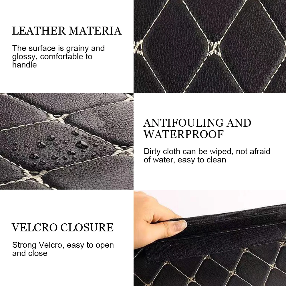 

Car Trunk Organizer Storage Box PU Leather Auto Organizers Bag Folding Trunk Storage Pockets for Vehicle Sedan SUV Accessories