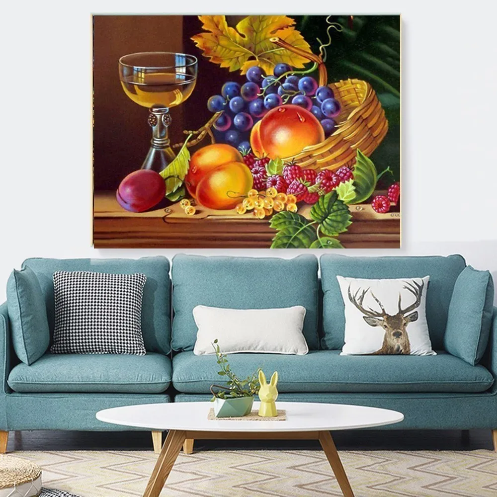 HUACAN Алмазная картина фрукты Вышивка Полный дисплей мозаика продажа картины с