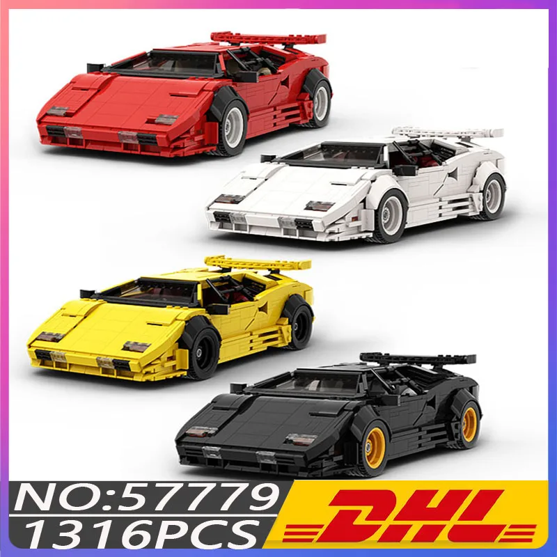 

High-tech Bricks Countach LP5000 QV-Red Hypercar Super Racing Car MOC -57779 Building Blocks Classic Model Toys Birthday Gifts