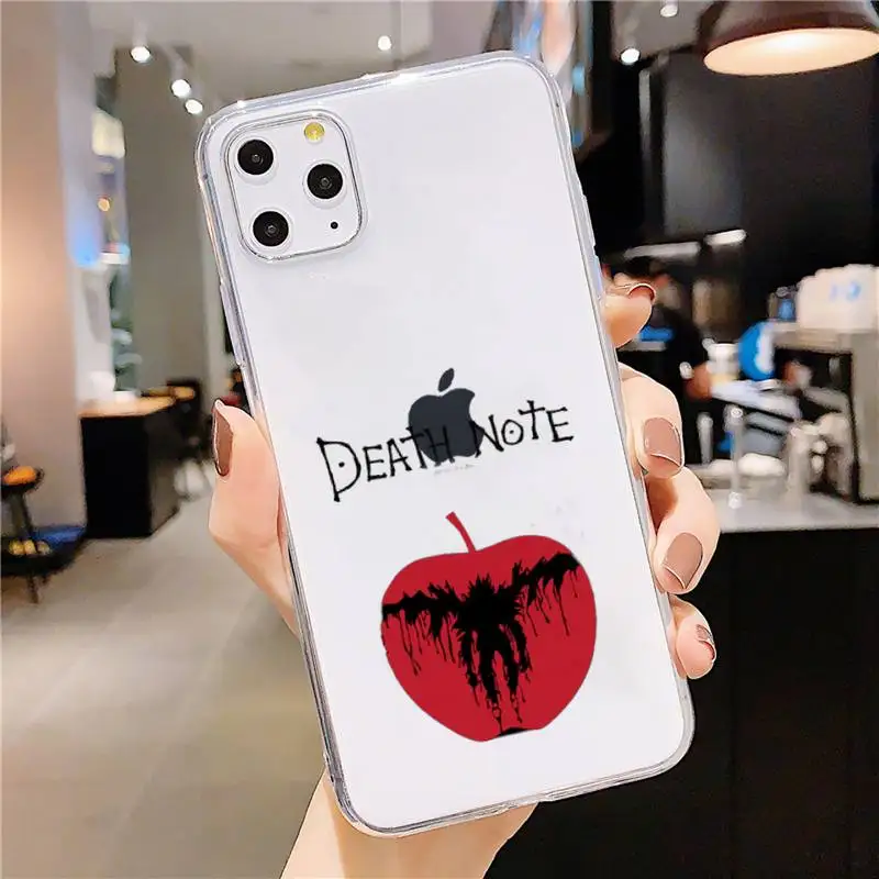 

Anime death note art design coque Phone Case Transparent soft For iphone 5 5s 5c se 6 6s 7 8 11 12 plus mini x xs xr pro max