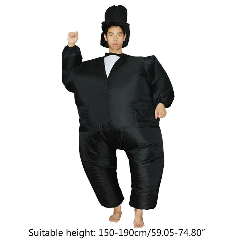 Костюм для взрослых полных мужчин черный деловой костюм надувной Забавный