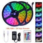 СВЕТОДИОДНАЯ лента SMD 5050, водонепроницаемая гибкая осветительная лента IP65, RGB RGBW, 5 м, 10 мкомпл., 12 В постоянного тока + пульт дистанционного управления на 24 клавиши