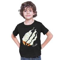 global retro summer cartoon game children ice cream pattern printed t shirt boys and girls short sleeves fun t shirt