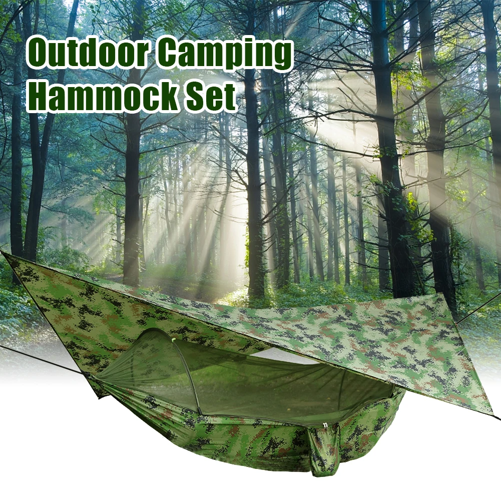 

Portable Quick Open Outdoor Camping Hammock Set Tent Backpacking Canopy Awning Sun Sheild Waterproof Hanging Hiking Automatic