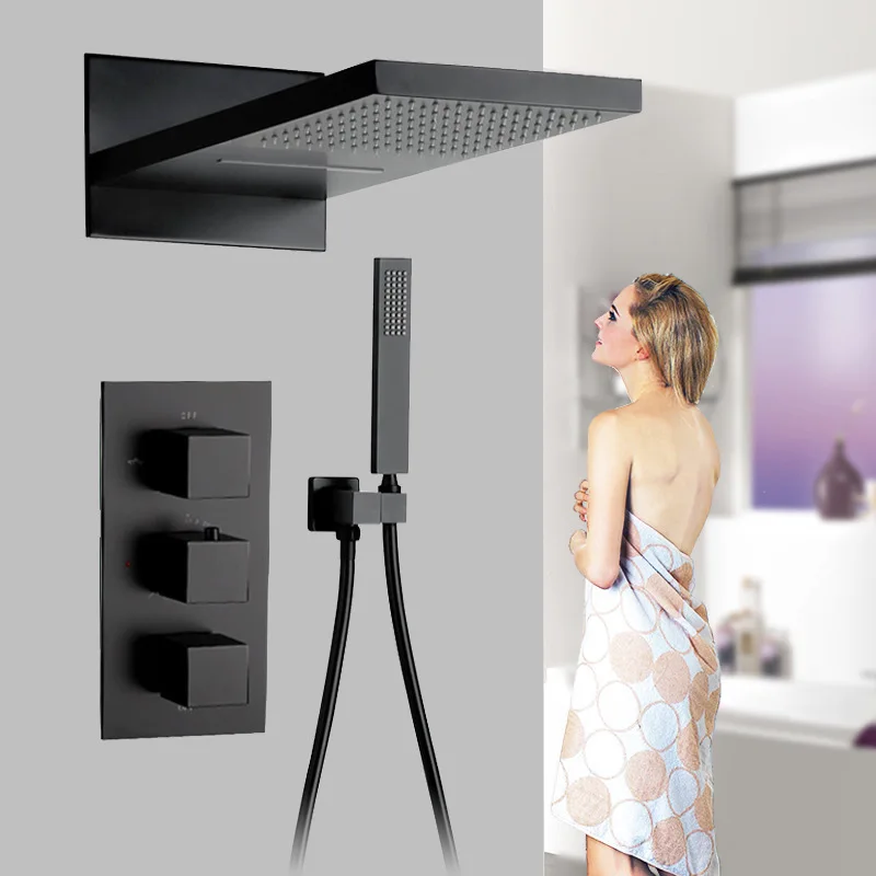 Тёмный наряд Интеллектуальный термостат Душевая насадка на стену для душа с