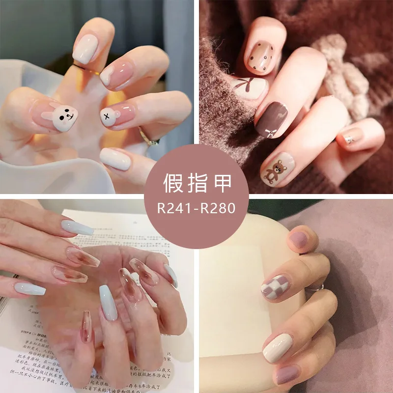 

DropShipping Black Moon False Nail Full Cover Fake Nail Full Moon Short Nails Wine Red Short Fake Nail Wholesale