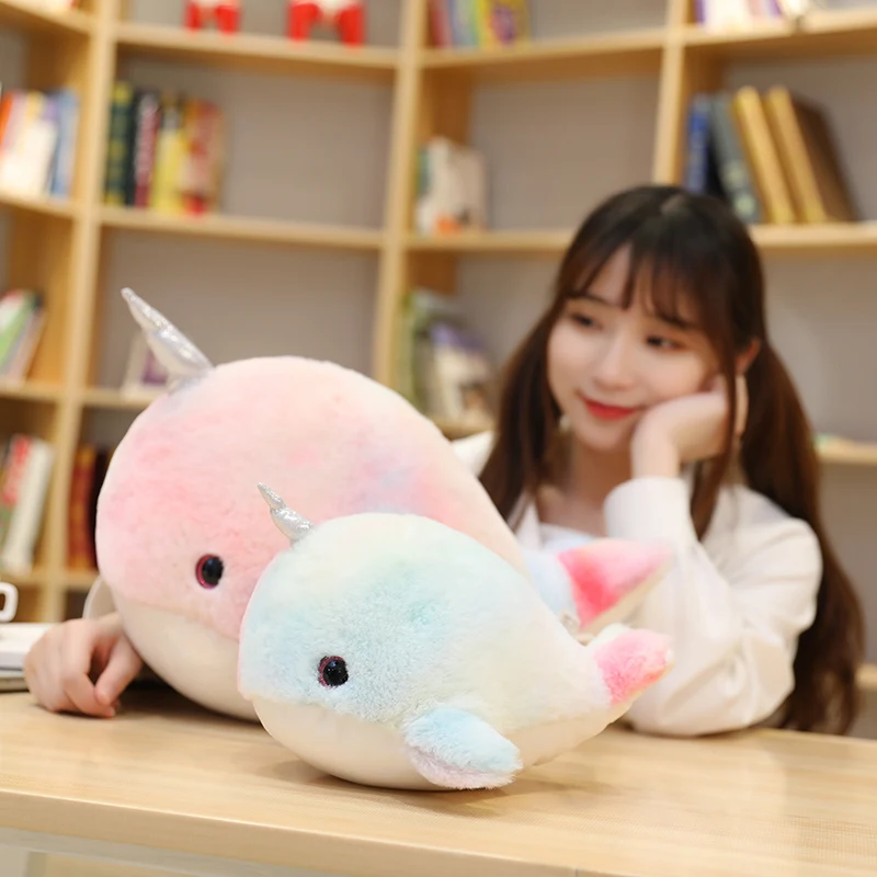 1 шт. кукла Кит единорога плюшевая игрушка Акула в виде мультяшного Кита подушка