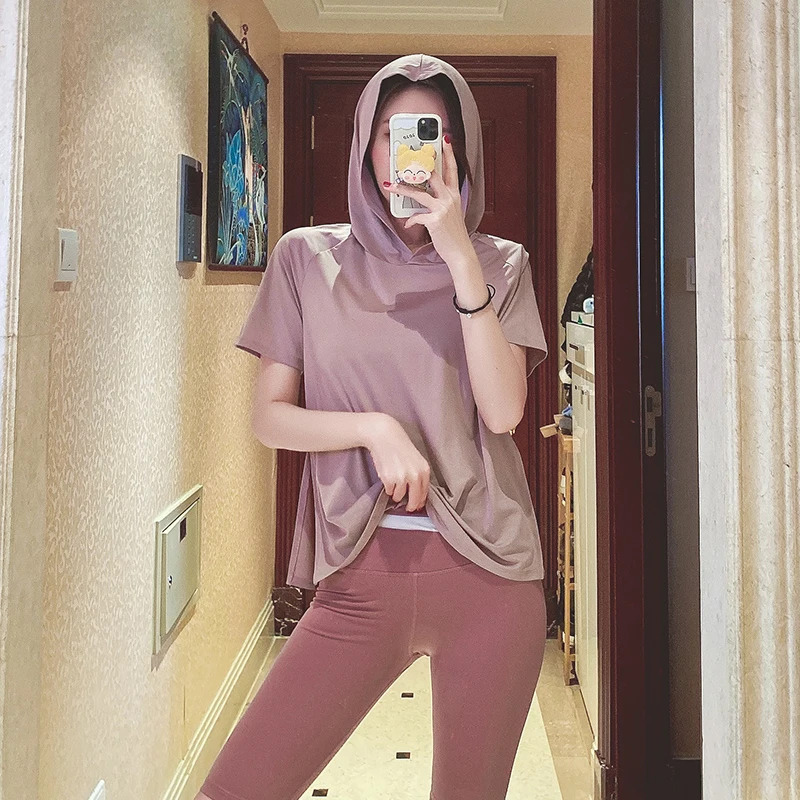 Спортивная футболка с коротким рукавом для женщин бега тренировок фитнеса топ