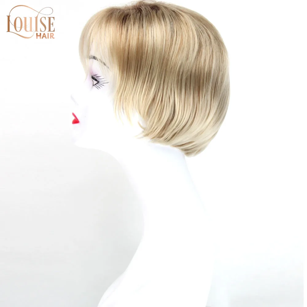 Синтетические Короткие парики Louise Hair с эффектом омбре парик черными корнями