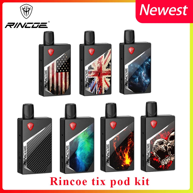 Vape pod kit Rincoe Tix Pod 1000 мАч встроенный аккумулятор 2 мл регулируемый поток воздуха для