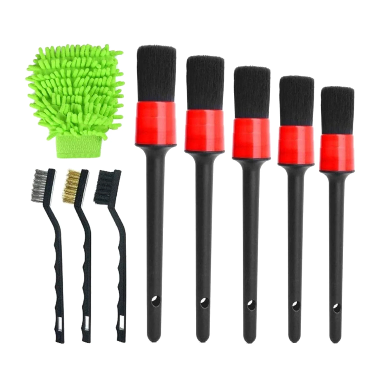 

9Pieces Car Cleaning Brush Set for Cleaning Wheels Tire Interior Exterior Cleaning Automotive Cleaning Wheels Brushes Tool