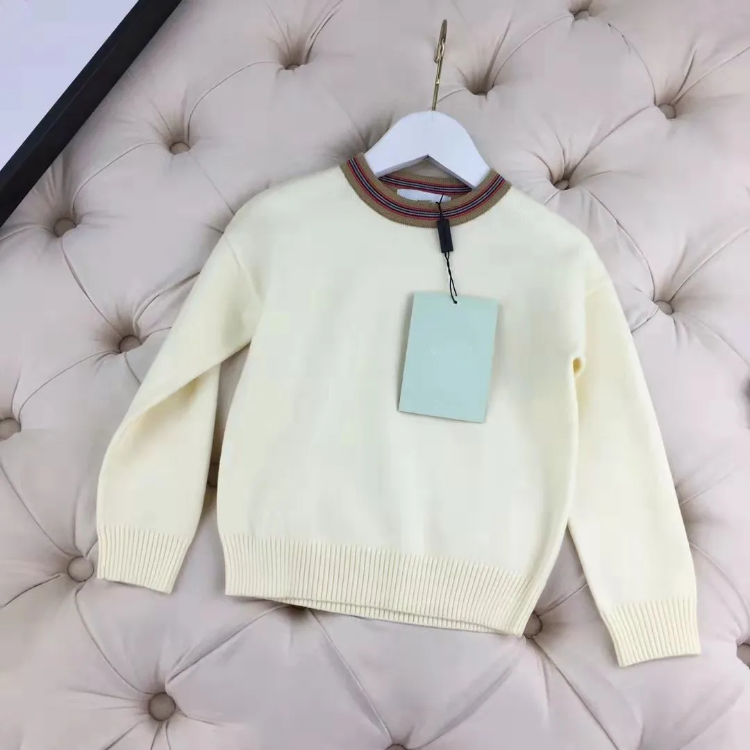 

Новинка Осень-зима 2021 детский вязаный бежевый пуловер Повседневный и удобный высококачественный пуловер