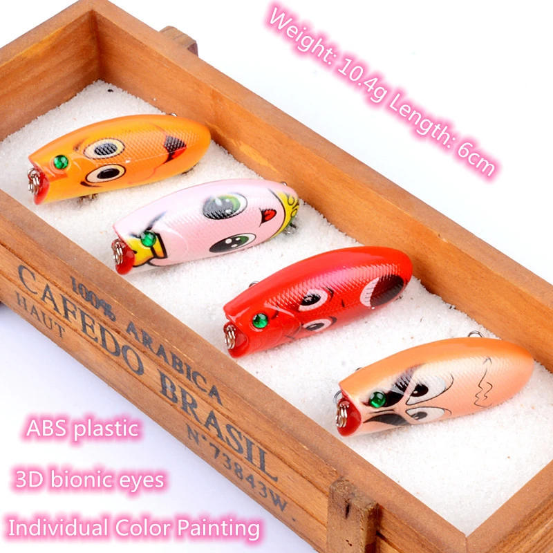 

1Pcs 6cm/10.4g Wobblers Crank Artificial Hard Bait Minnow Fishing Lure Color Painting Crankbait Carp Lures For Fishing Tackle