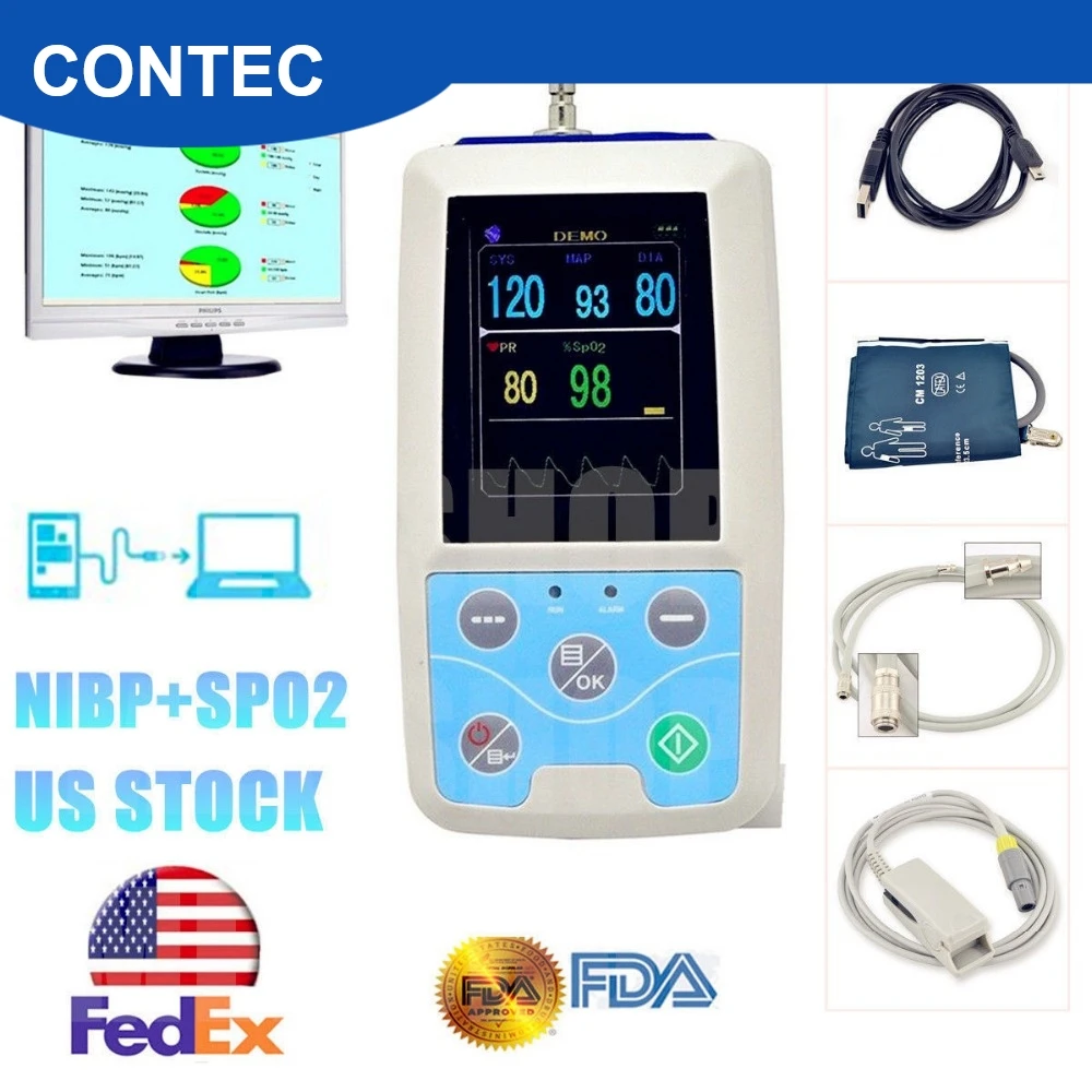CONTEC PM50 портативный монитор артериального давления NIBP/Spo2 пациента + манжета зонд