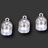 20pcs trendy alloy hat baseball cap 3d charms hat pendant for diy jewelry making necklace accessories