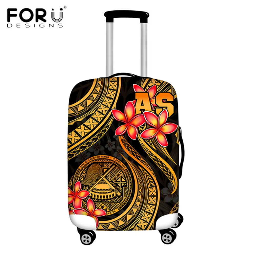 

FORUDESIGNS Samoan Polynesian Plumeria Floral Printing Thicken Luggage Protective Cover Travel Suitcase Case Travel Accessories