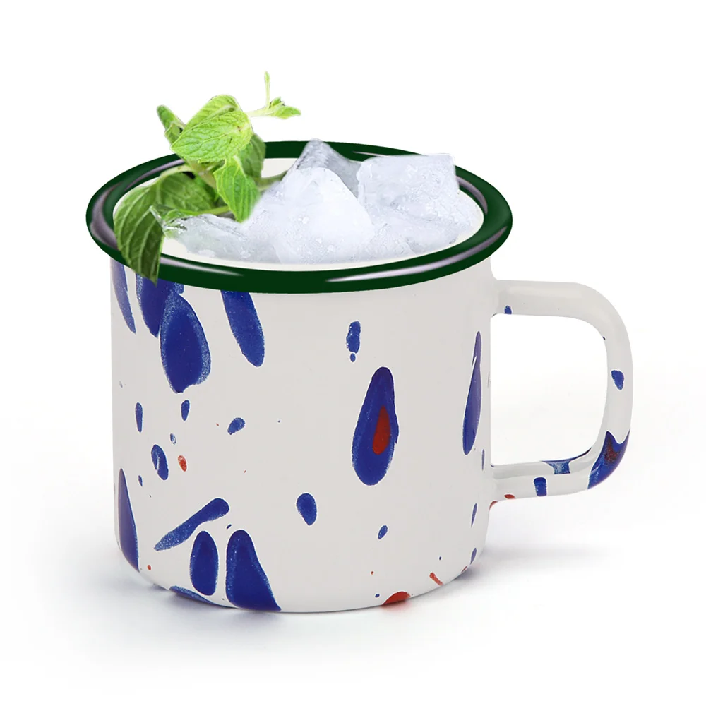 370 мл Классическая Ретро кружка из толстой нержавеющей стали с цветным покрытием