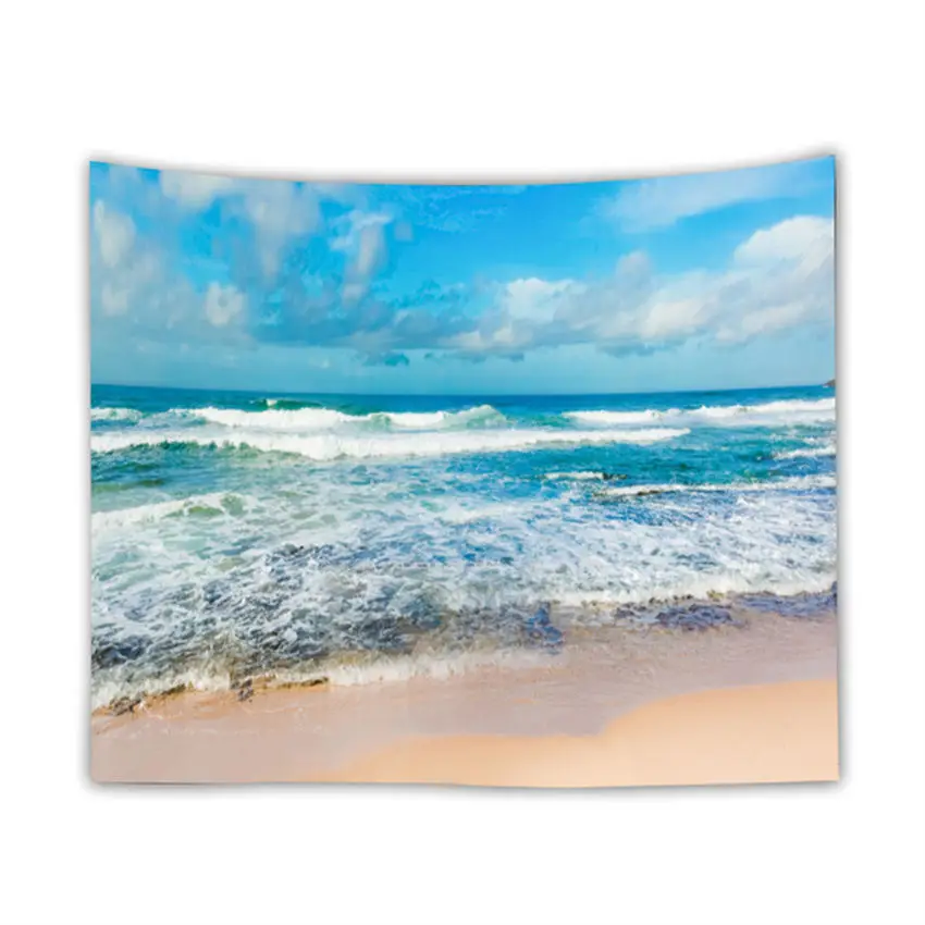 wonderful ocean view sunset tapestry wall blanket hippie big blue Mandala Beach cloth decorative walls | Дом и сад