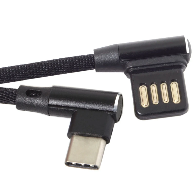 AMS-Usb-C 3 1 Type-C с левым углом 90 градусов Usb 2 0 кабель для передачи данных рукавом