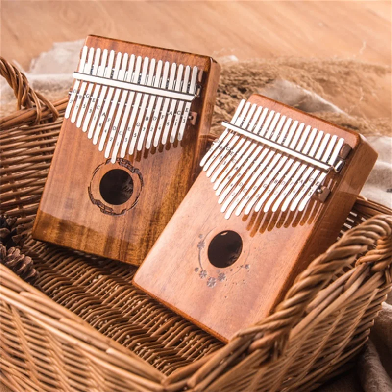 Kalimba 17 клавишный большой палец фортепиано из красного дерева Музыкальные