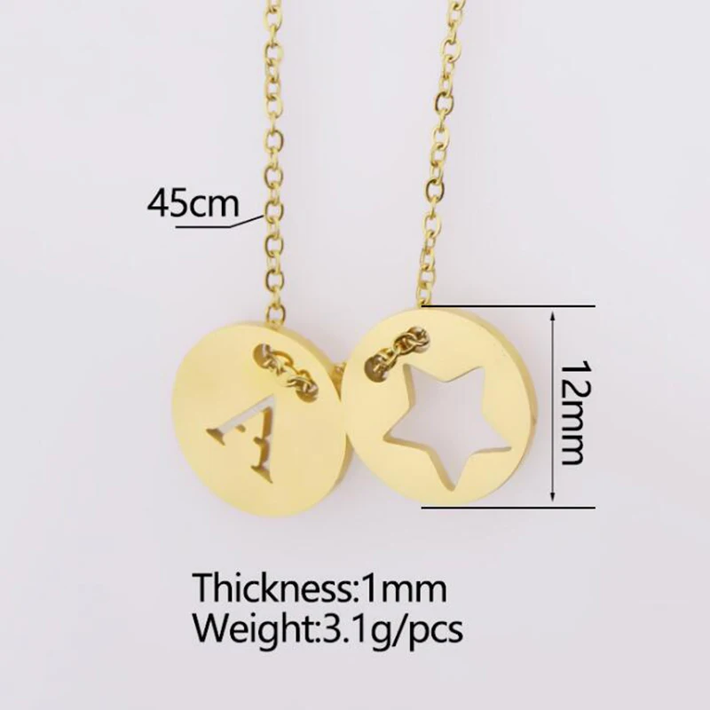 

Steel Hollow Star Letter Pendant Necklace Stainless Steel Mirror Polished Bestie Short Clavicle Chain Wholesale Chain 10pcs/lot