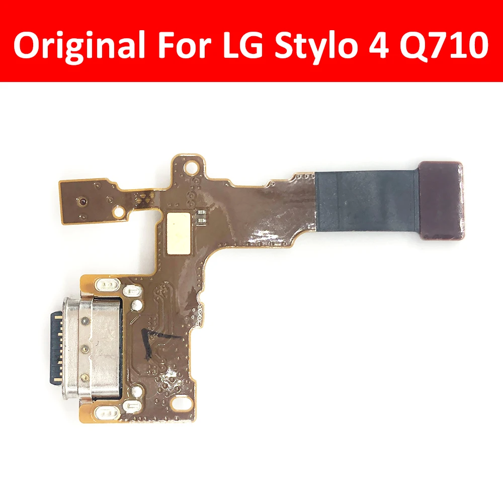 Placa de puerto de carga USB, piezas de conector de Cable flexible para LG Stylo 4, Q710, Q710MS, Q710CS, L713DL, módulo de micrófono, 10 unids/lote
