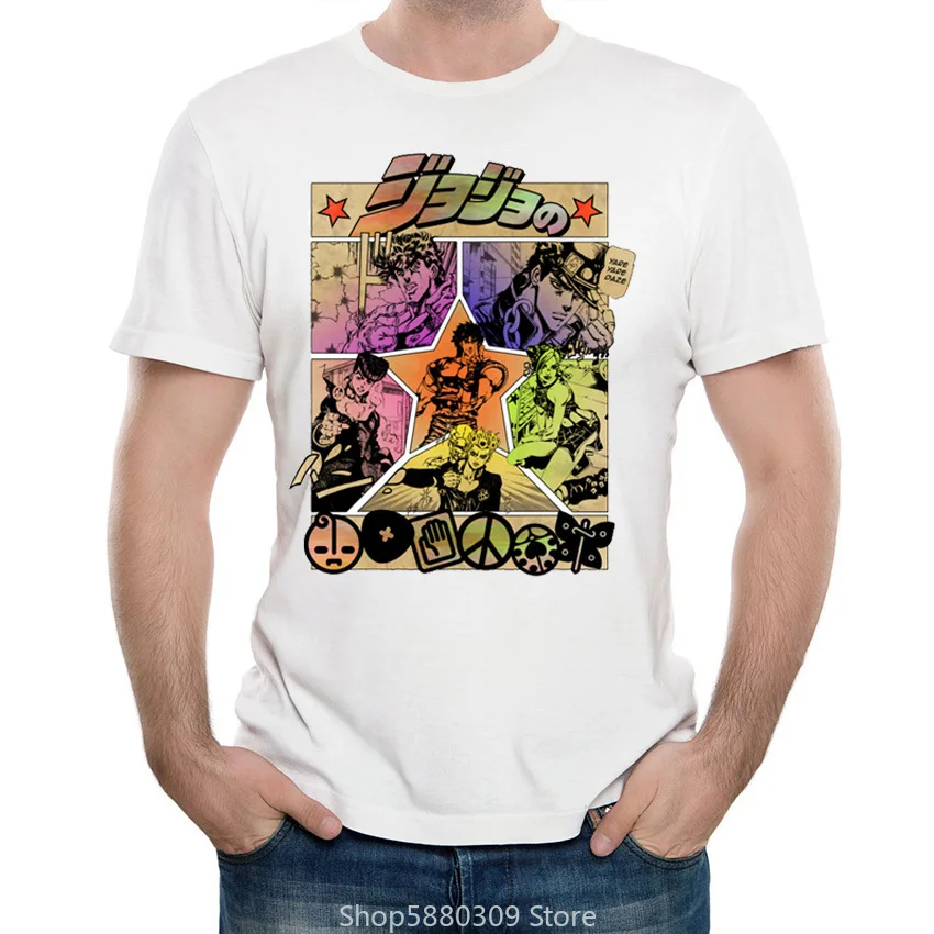 JoJo Bizarre Adventure T Shirt Design Manga Anime T-shirt Cool Novelty Funny Style Men Printed Fashion Tee | Мужская одежда