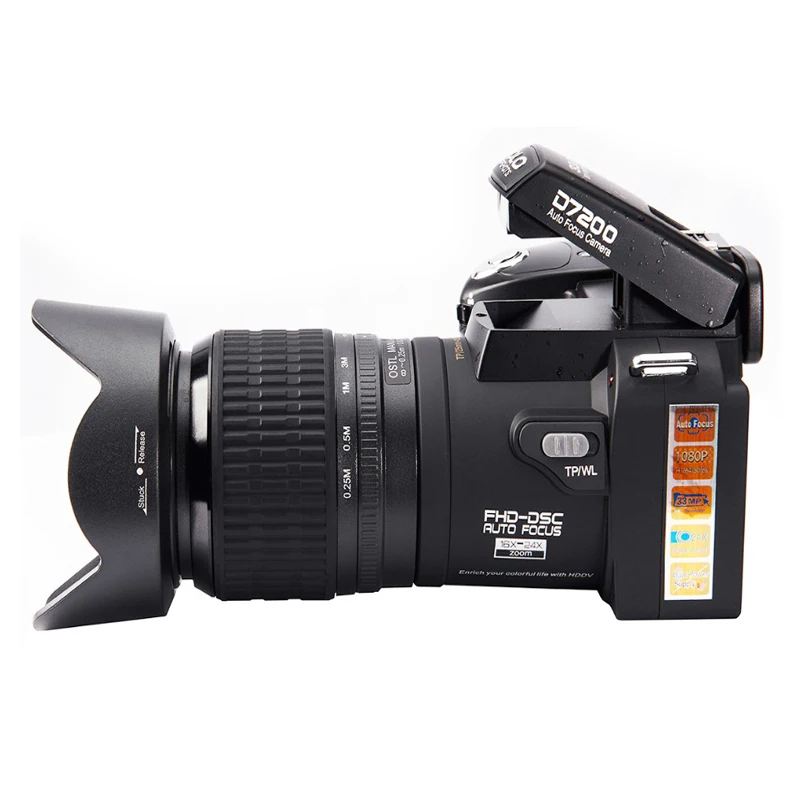D7200 digital cameras 13MP  DSLR cameras 24X Telephotos Lens & 8X Digital zoom Wide Angle Lens LED Spotlight