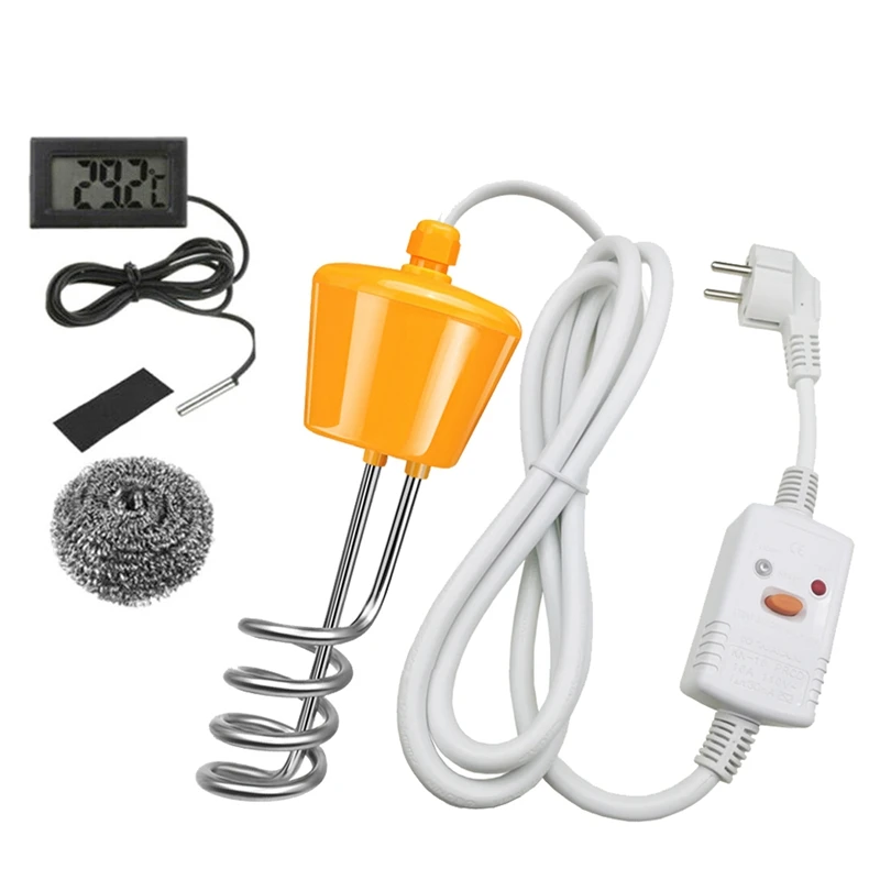 

3000W Bucket Water Heater Floating Water Heater Immersion ss Boiler with Leakage Protection Switch/Thermometer